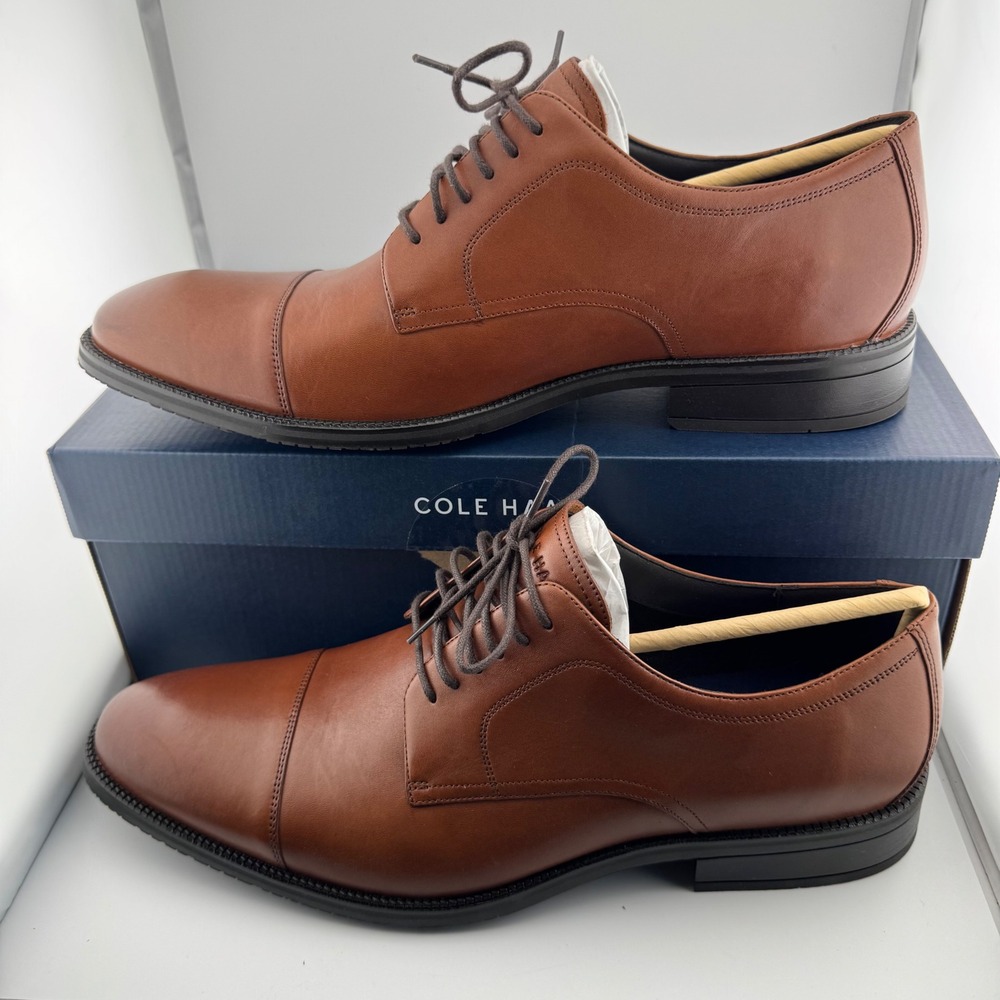 Cole Haan ME Cap Oxford Mens 13 British Tan Dress Shoes C34138 Leather Formal